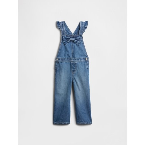 Toddler Denim Bow Overalls