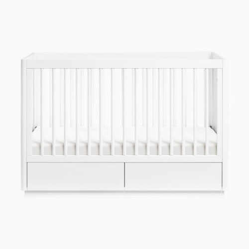 babyletto Bento 3-in-1 Storage Crib with Toddler Bed Conversion Kit - White