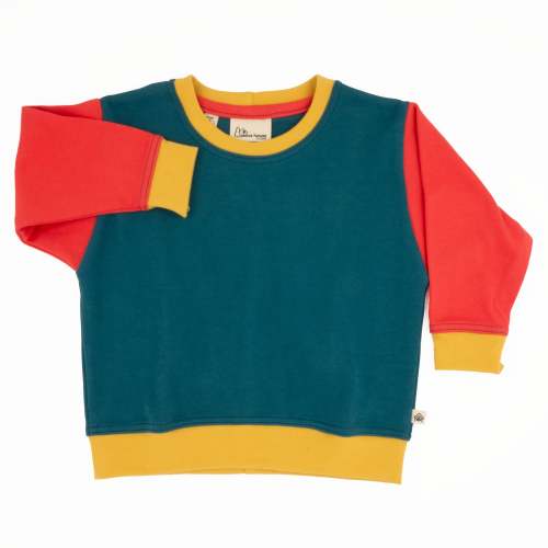 Baby Colorblock Sweatshirt in "bittersweet" colorblock