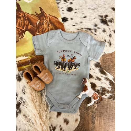 Support Your Local Ranchers Ribbed Onesie/Tee(little kid) – theFRINGEDpineapple