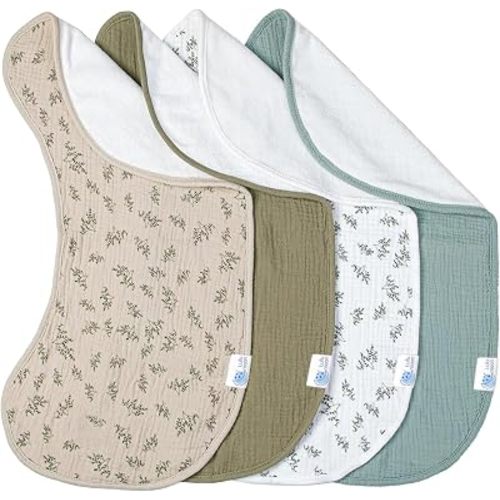 lulumoon Muslin Burp Cloths Baby: 100% Cotton Soft & Absorbent for Spit-Up