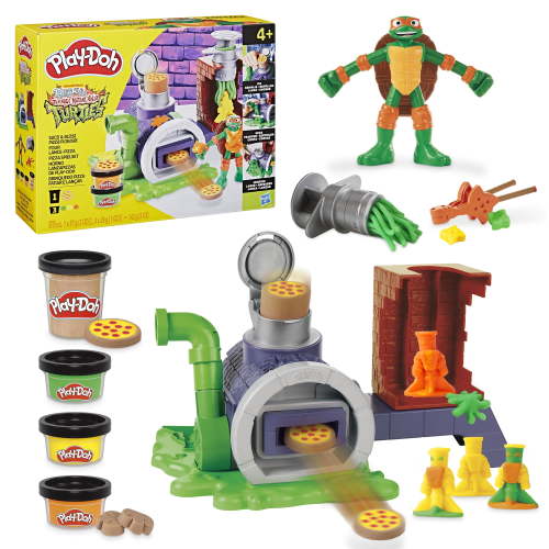 Play-Doh Teenage Mutant Ninja Turtles Slice & Blast Pizza Playset, Arts & Crafts for Kids 4 and up