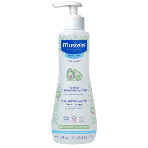 Mustela Baby Cleansing Water - No-Rinse Micellar Water - with Natural Avocado & Aloe Vera - for Baby's Face, Body & Diaper - 1 or 2-Pack - Various Sizes