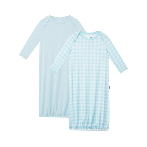 EASWEET Bamboo Viscose 2-Pack Baby Gowns for Boys and Girls Long Sleeve Infant and Newborn Sleepers