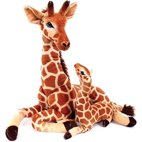 Real Planet 24" Giraffe & Calf Stuffed Animal - 2 Feet Long Mama & Baby Stuff Giraffe Plush, Giant Stuffed Animal, Safari Nursery Decor, (Giraffe & Calf)