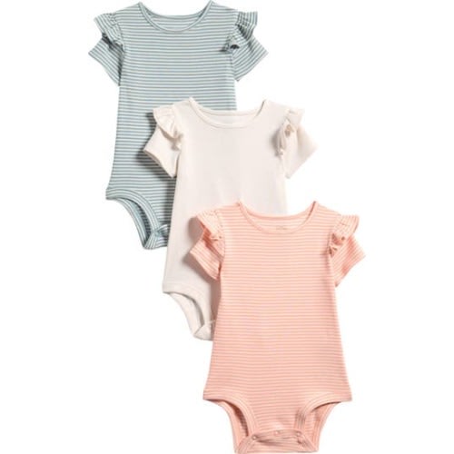Pack of 3 Assorted Stretch Organic Cotton Bodysuits, 6M