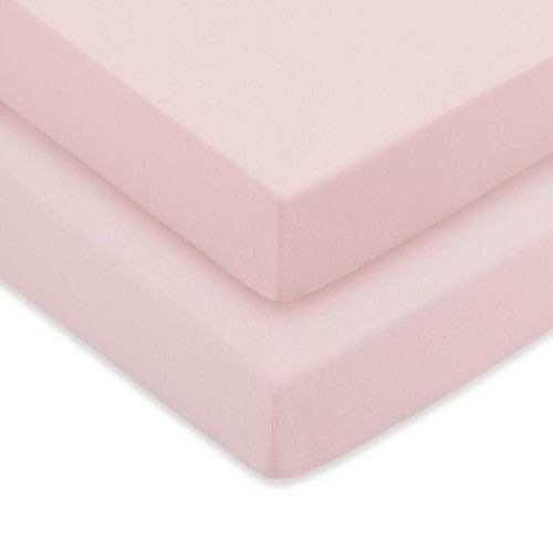 Comfy Cubs Fitted Crib Sheet – 100% Cotton Baby Crib Mattress Sheet for Boys and Girls - Pack of 2 - Pink