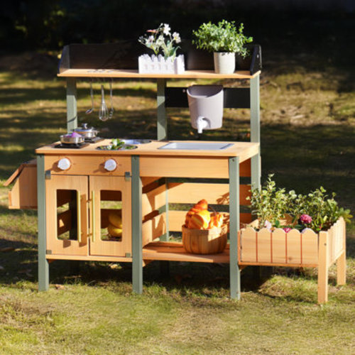 Mud Kitchen With Insect Observation Box & Planter Box, Toddler Play Kitchen | Wayfair