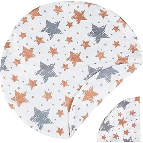 Cotton Newborn Lounger Cover, Removable Cover with Hidden Zipper Soft Baby Lounger Cover Round Lounger Slipcover for Infant Lounger Pillow (Only Cover) (Star)