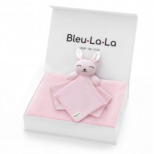 Bleu La La Blanket and Lovey Security Blanket Organic Cotton Gift Set