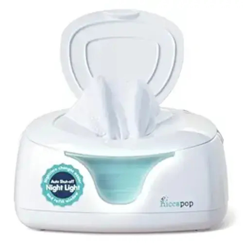 Hiccapop Baby Wipe Warmer and Baby Wet Wipes Dispenser | Baby Wipes Warmer for Babies | Diaper Wipe Warmer with Changing Light, White