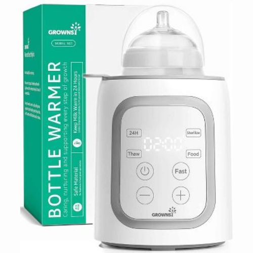 Grownsy Baby Bottle Warmer 10-in-1 with Timer ,Temperature Control,Defrost, Sterilizer, Heat Baby Food Jars Function