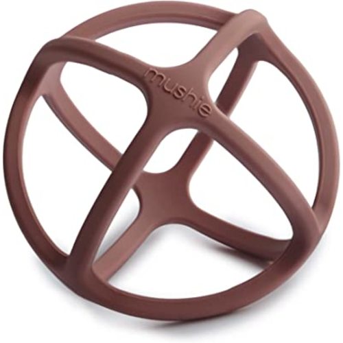 mushie Silicone Baby Teether Ball Toy (Woodchuck)