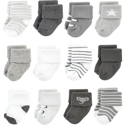 Hudson Baby baby-girls Cotton Rich Newborn and Terry Socks