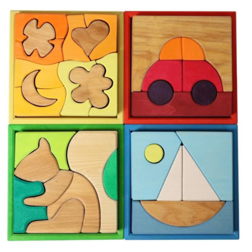 Colorful Wooden Stackable Puzzle Blocks