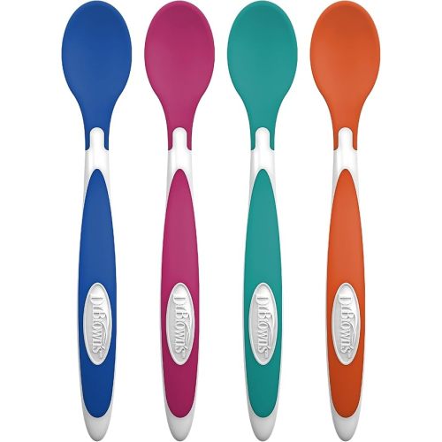 Dr. Brown's Designed to Nourish TempCheck Spoons, 4-Pack, Blue