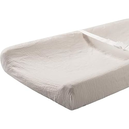 Meracorallo Muslin Changing Pad Cover, 100% Cotton Soft and Comfortable Floral Changing Table Cover for Baby Boys and Girls, Fog