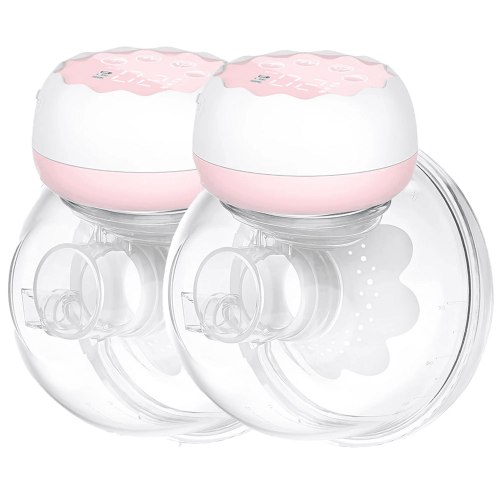 Yadala Breast Pump, Hands Free Breast Pump Portable Electric Breast Pump with 4 Modes & 12 Levels, 2 Pack, Pink