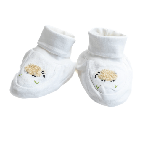 Baby Booties, Cream Sheep (Size Small)
