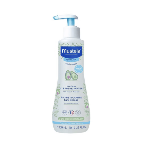 Mustela Baby Cleansing Water - No-Rinse Micellar Water - with Natural Avocado & Aloe Vera - for Baby's Face, Body & Diaper - 1 or 2-Pack - Various Sizes