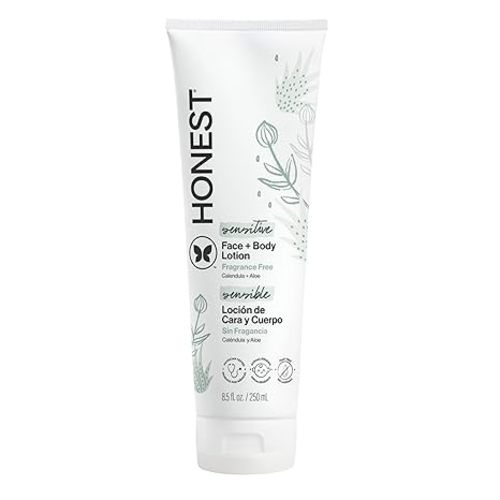 The Honest Company Hydrating Face and Body Lotion, Fast Absorbing, Naturally Derived, Hypoallergenic, Fragrance-Free, Sensitive, 8.5 fl oz