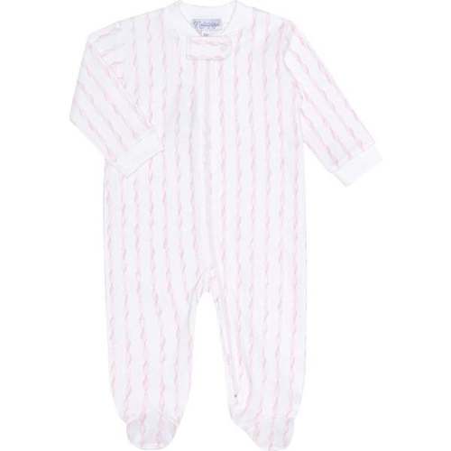 Pink Twirls Zipper Footie