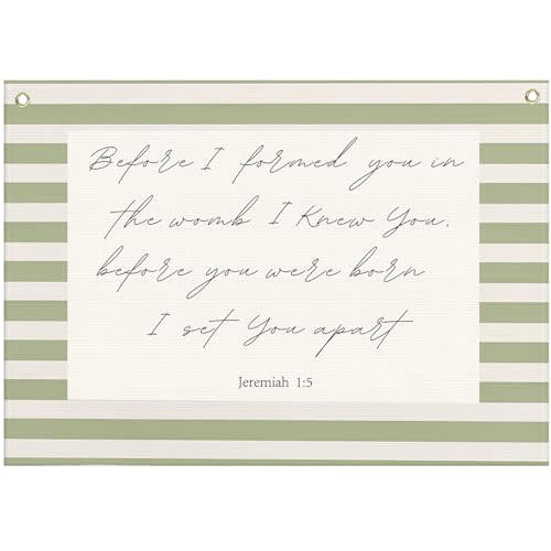 Christian Bible Verse Scripture Rectangular Banner Flag Wall Decor Gift for Baby Boy Girl Kid,Nursery Above Crib Bedroom Reading Room Decor-Before I Formed You-Baby,Shower,Birthday Christmas Gift