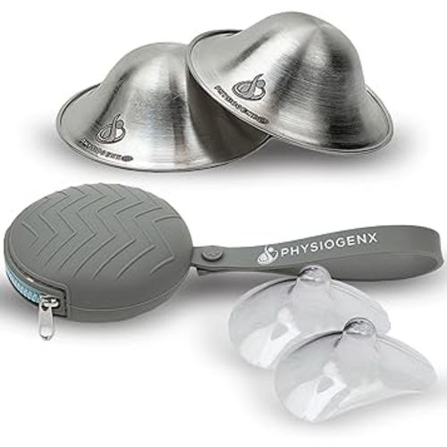 Silver Nipple Shield Breastfeeding Care Kit & Nipple Covers for Nursing Newborn Set – OB/GYN Designed Silver Nursing Cups with Breast Shields for Nursing & Carry Case