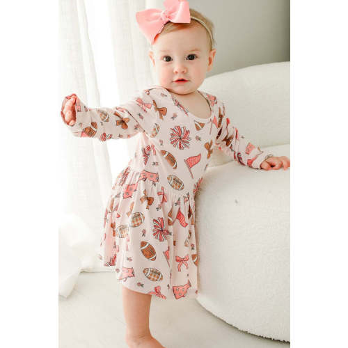Long Sleeve Twirl Bodysuit in Huddles & Cuddles Pink | Caden Lane