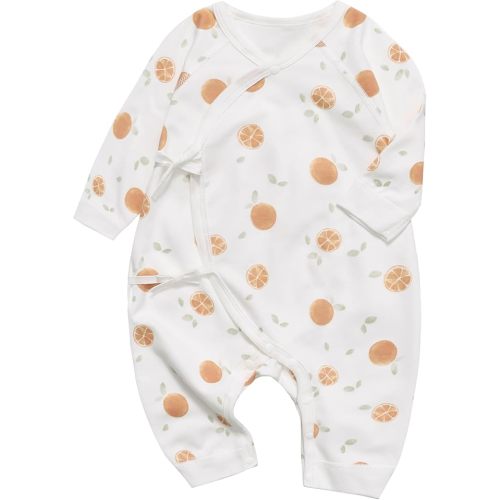 100% Organic Cotton Soft 0-6 Months Unisex Footless Newborn Baby Sleepers Pajamas Romper Boys Girls Long Sleeve
