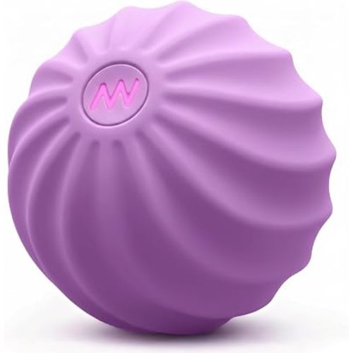 2.4" Mini Electric Vibrating Massage Ball, 10-Speed Fitness Yoga Massage Roller for Palm, Hand, Foot, Leg, Neck, Back, Multi-Directional Massage Ball (Lavender)