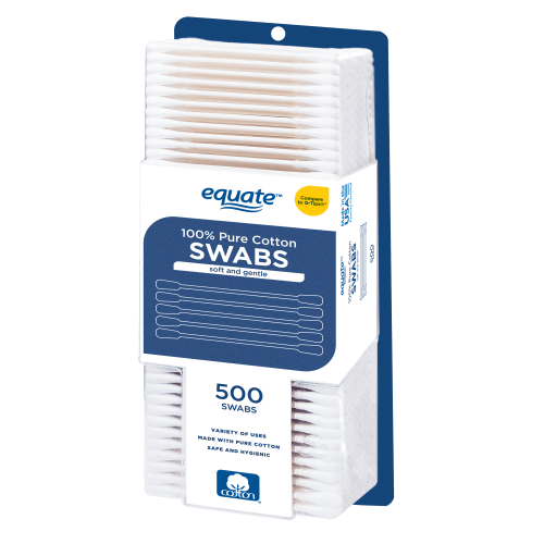 Equate 100% Pure Cotton Swabs, 500 Count HSA/FSA Eligible