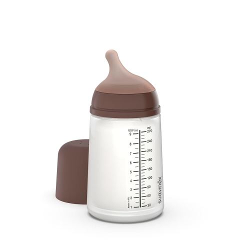 Suavinex Zero Zero Anti Colic Baby Bottle, No 1 Spanish Baby Bottle Brand, Minimizes Bottle Rejection & Nipple Confusion, Perfect for Breastfeeding Babies, 9oz/270mL, Deep Tone, Medium Flow Nipple