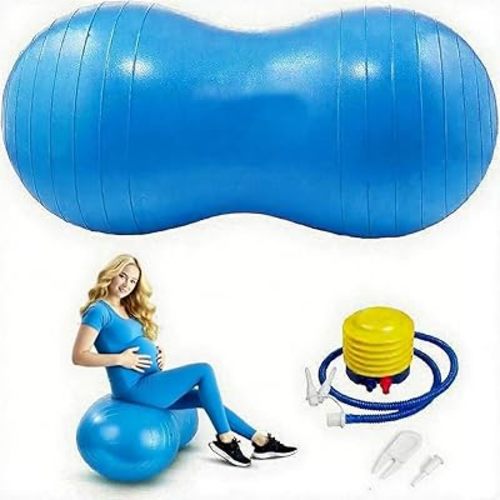 Exercise Stability Peanut Yoga Ball with Pump, Ball Plug, Used for Kids, Gym, Birthing for Pregnancy