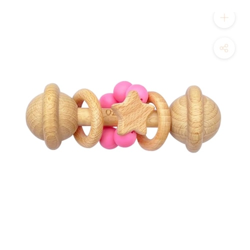 Hot Pink | Wooden Rattle Toy