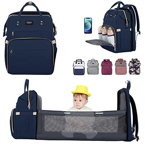 Xinsilu 3 in 1 Baby Diaper Bag Backpack with Changing Station Dad Mom Travel Diaper Bag Large Baby Shower Gifts Registry Search for Baby Boy Girl
