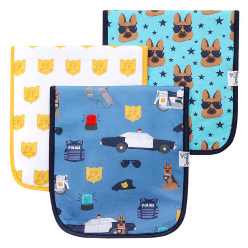 3 Pack Premium Burp Cloths - Police Officer