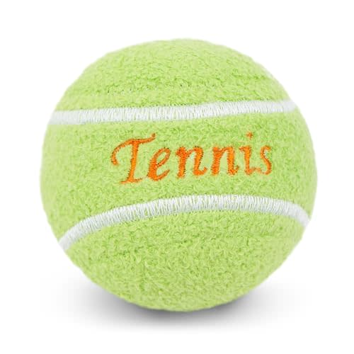 June Garden 2.5" Tennis Ball Plush Baby Rattle Sensory Toy | Easy-grasp 2.5-inch tennis ball with gentle rattle supports sensory play during tummy time, travel and baby gifting