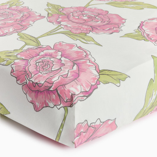 Percale Organic Crib Sheet - Floral