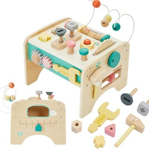 Giant bean 10 in 1 Montessori Wooden Activity Table for 1-3 Year Old
