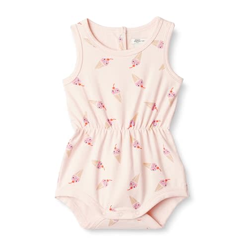 Amazon Essentials x Sofia Grainge Baby Girls' Lightweight French Terry Sleeveless Shorts Romper