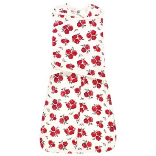 Hudson Baby Infant Girl Convertible Swaddle Sleep Sack, Red Rose, 0-3 Months