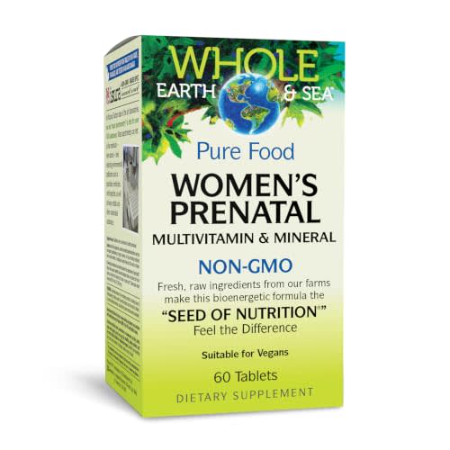 Whole Earth & Sea Women's Prenatal Multivitamin, 60 Vegan Tablets | Daily Prenatal Multivitamin for Maternal Nutrition During Pregnancy & Breastfeeding* with Folate, Iron, Vitamin B12 & More