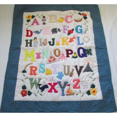 Hawaiian Quilts ABC Crib Baby Comforter Blanket Hand Quilted/Wall Hanging