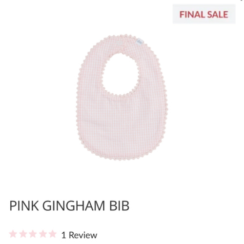 Pink Gingham Bib