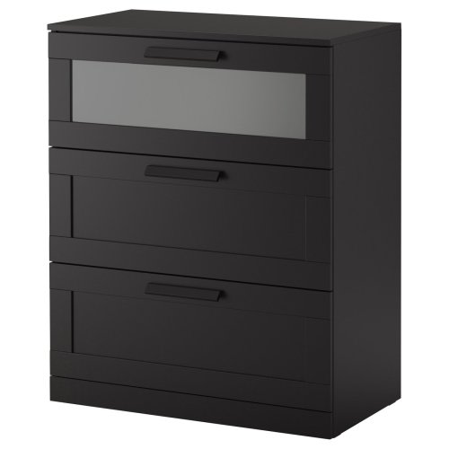 BRIMNES 3-drawer dresser - black 30 3/4x18 1/8x37 3/8 "