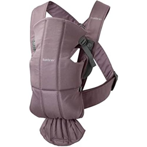 BabyBjörn Baby Carrier Mini, Cotton, Dark Purple | Newborn Carrier (7-25 lbs), Ergonomic, Easy-to-Use