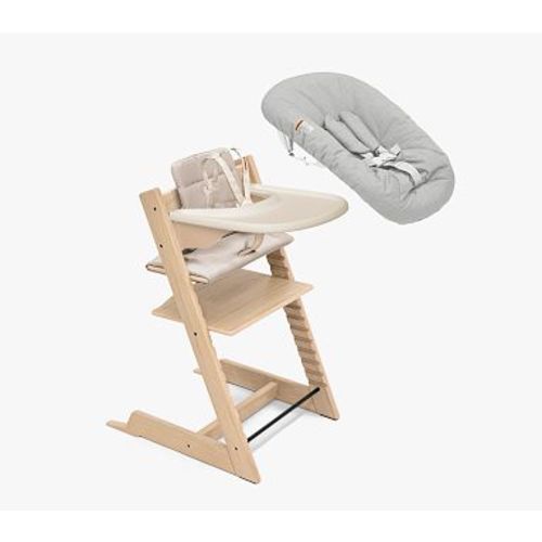 Stokke Tripp Trapp® High Chair² Oak Natural, Beige Cushion, Newborn, Tray