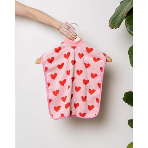 TerryTots™ Mealtime Bib - Pink Hearts