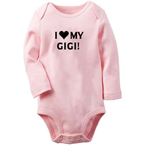 iDzn I Love My Gigi Novelty Rompers Newborn Baby Bodysuits Infant Jumpsuits Outfits Long Sleeves Clothes